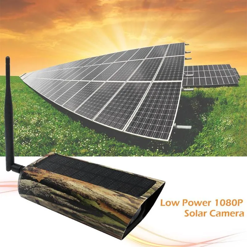 Painel Solar 2MP 1080P animal da foto Traps Trail Caça câmera IP65 Waterproof Infrared Night Vision Vídeo DV Cam para Wildlife