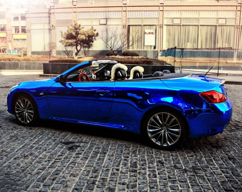 Auto Wrap Rekbare Teal Blauw Chrome Spiegel Vinyl Wrap