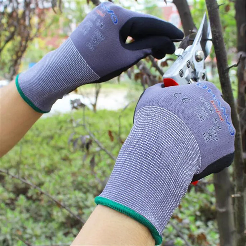 Utomhus Garden Skyddshandskar Slitstarkt andningsbar handske för hushållning Mekaniska verk - m