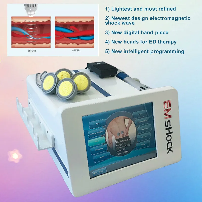 Andere Schönheitsgeräte Stoßwellen-Physiotherapie-Ausrüstung 5 Sender Stoßwellentherapie Schmerzlinderungsmaschine Ems für Hautstraffung