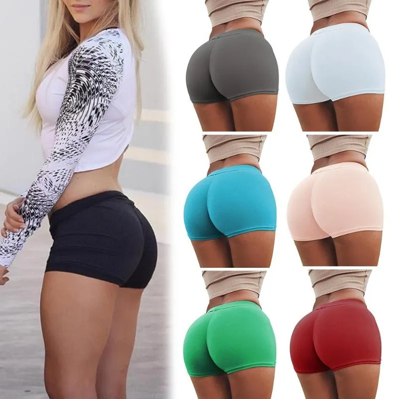 2020 Sommar Nya Kvinnor Shorts Sportkläder Kvinnor Hög midja Hip Lyft Shorts Träning Stretch Gym Bottoms Sport Femme