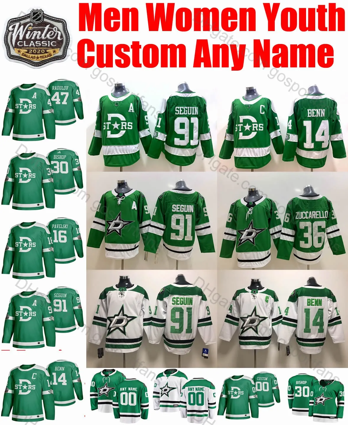 2020 Winter Classic Dallas Stars Jerseys Custom Joe Pavelski Tyler Seguin Jamie Benn