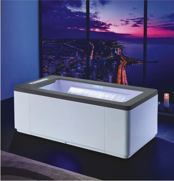 1700 mm Whirlpool Ozono sterilizzazione vasca da bagno idromassage acrilico surfino termostatico surf di luci a led colorate vasca a cascata a doppia cascata NS1101bk1