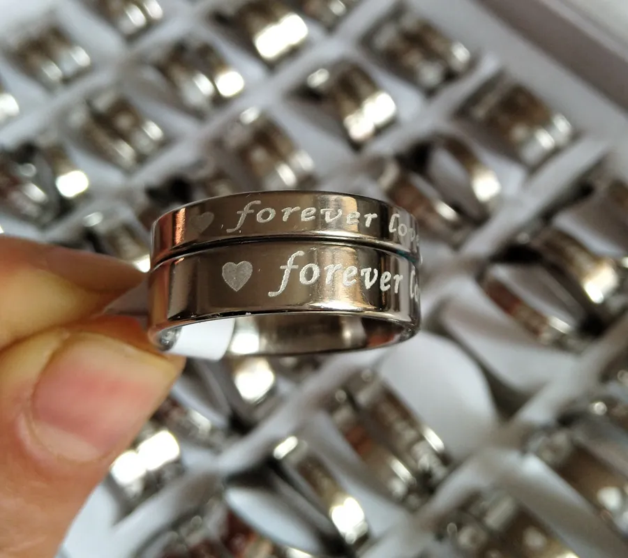 thumbnail image 2 of Stainless Steel Black/Silver Plated CZ Wedding Band – Forever Love Matching Ring By H&J Jewelry 2 of 5