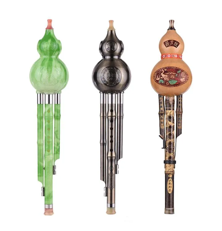 Traditional C Key Hulusi Chinese Handmade Flute Gourd Cucurbit Flute Ethnic Musical Woodwind Instrument