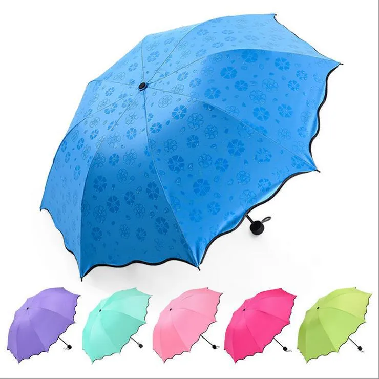 Full Automatic Umbrella Rain Women Men 3 Folding Light and Durable 8K Strong Umbrellas Kids Rainy Sunny Umbrellas 6 Colors CCA-11780 30pcs