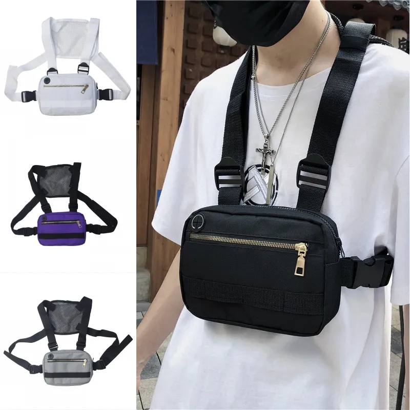 2019 Homens Mulheres Tático Mini Rig Sacos De Hip Hop Streetwear Sacos de Cintura Ajustável Crossbody Bags 4 Cores Escalada Bolsa de Ombro M213F