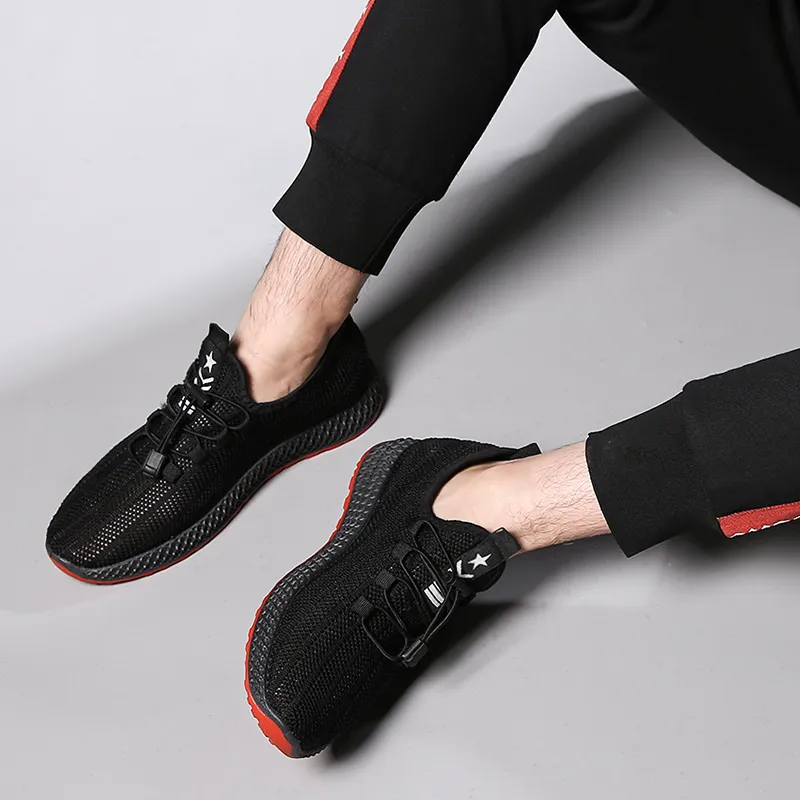 2020 Sport Açık Mesh Sneakers Siyah Hafif Dantel-up Casual Erkek Ayakkabı Rahat Nefes ile Kutusu Koşu Ayakkabıları