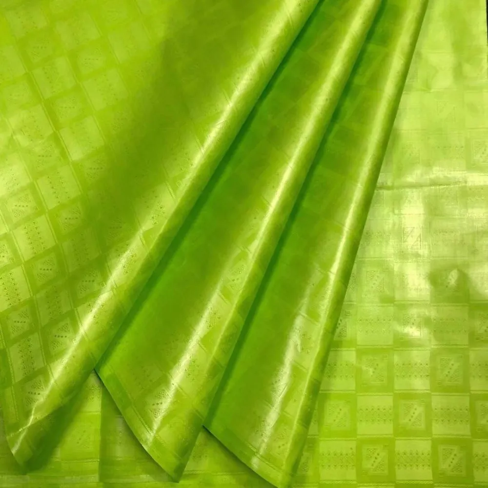 Africano suave Atiku limón verde brocado tejido de alta calidad Bazin Riche 5Yards / pc Brocade encaje Bazin Riche