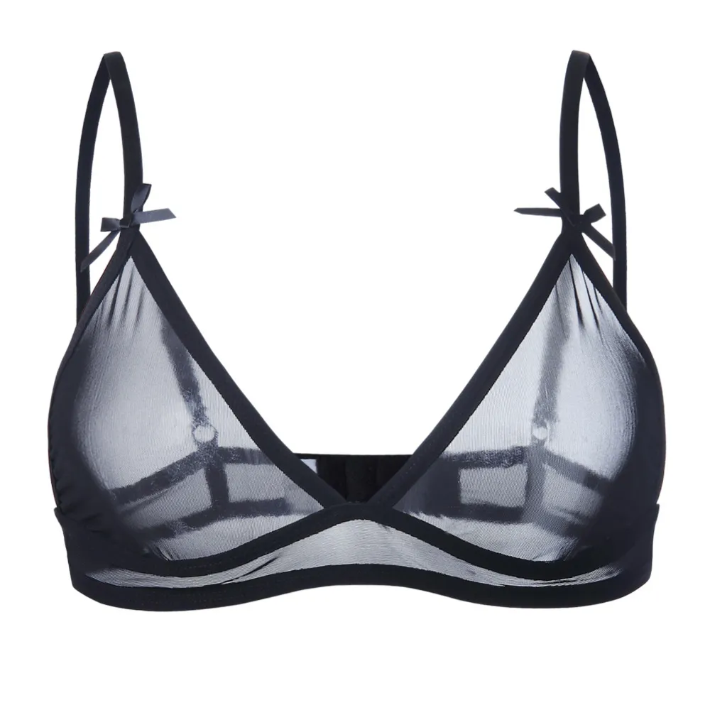 Sexy Mesh Bra Transparent Bralette Soft Cups Triangle Brassiere