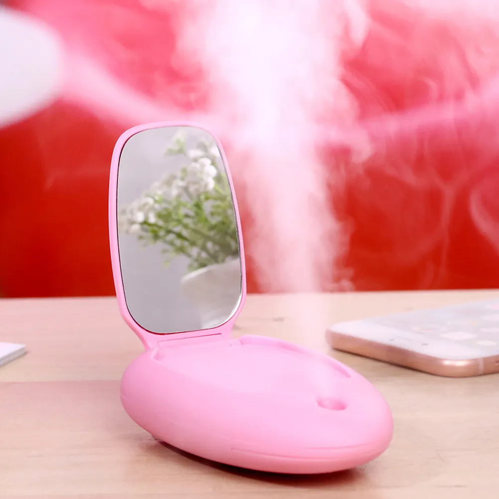 DHL/UPS Beauté Spray Maquillage Miroir Usb Charge Mini Humidification Peau Lumière Mobile Puissance Nano Pulvérisation Compteur D'eau