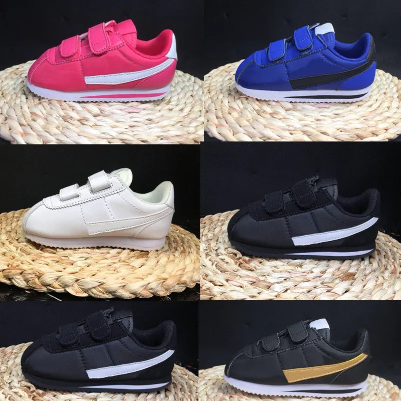 Cortez Kids Running shoes 메쉬 가죽 블루 화이트 Blac 어린이 유아 NewBorn Baby 캐주얼 트레이너 소년 소녀 디자이너 스니커즈 td 유아