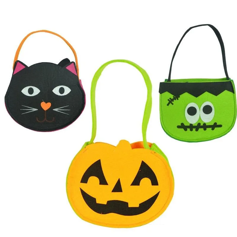 Skräck Halloween present pumpa väska barn pojke tjej söta tecknade djur kläder väskor leksaker 17 * 15 * 6cm