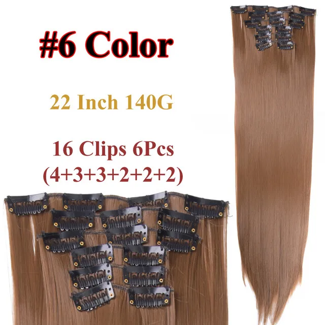 Long Straight Synthetic Hair Extensions Clips High Temperature Fiber Black  Blonde Hairpiece For From Pompousa, $19.1