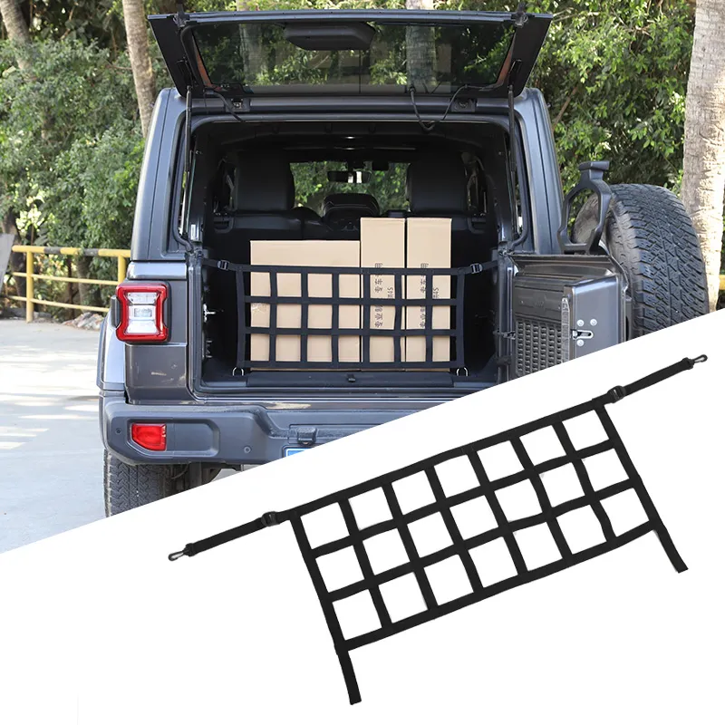 Filet d'isolation de coffre de voiture de réseau de coffre arrière filet de  cargaison d'organisateur de coffre pour Jeep Wrangler JK JL 2007-2019305s