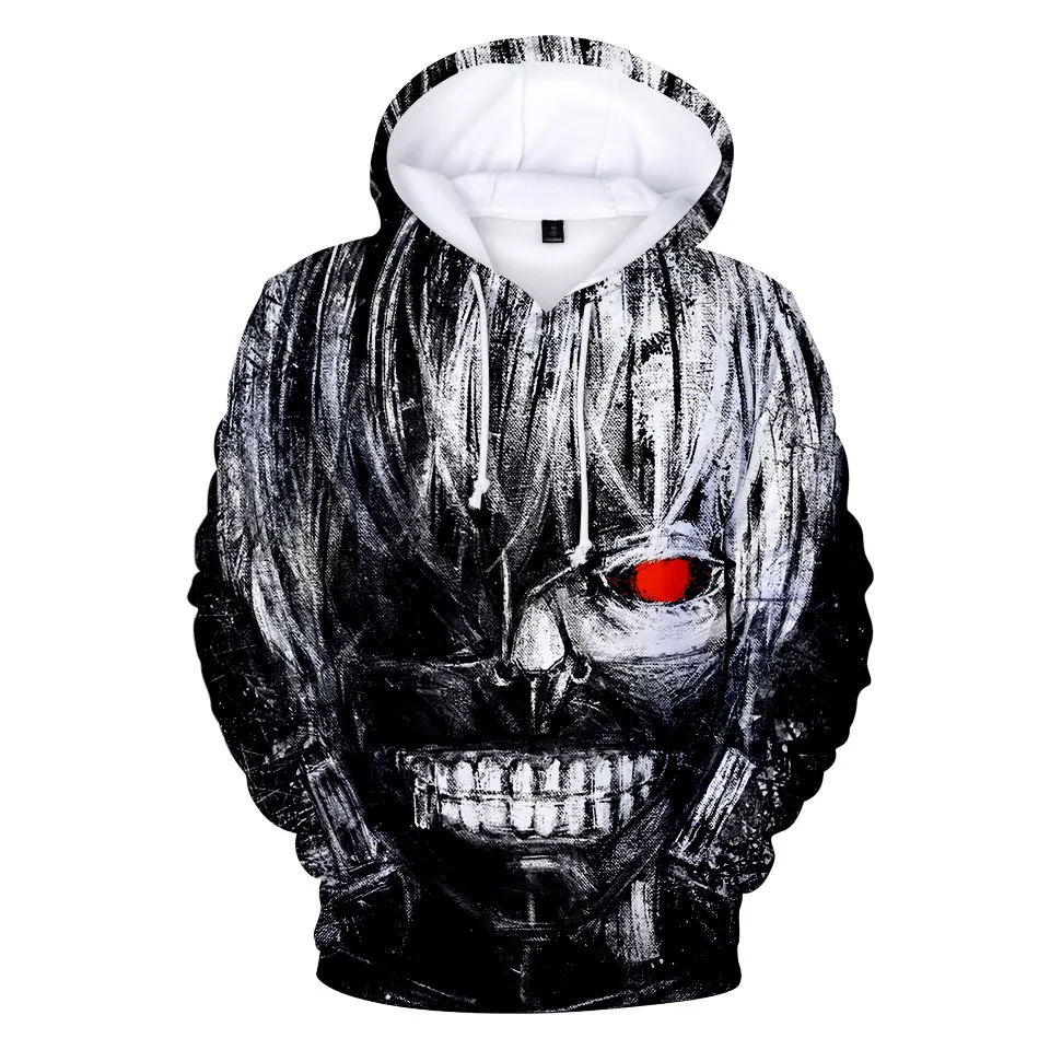 Fashion- Women Pullover Hoodies Tokyo Ghoul 3D Digital Print Hooded Sweatshirt Lovers Casual Loose Sweater Fashion Wear Males Top Clothes