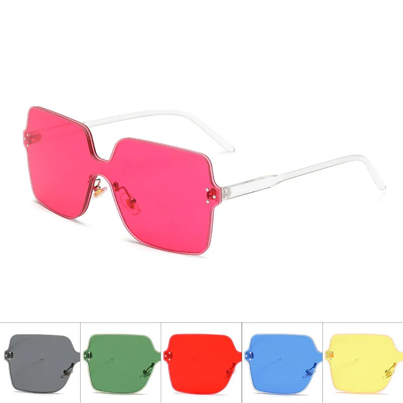 Fashion Brand Design Square Frame Sunglasses Vintage Women Men Rimless Sun Glasses Eyewear UV400 Shades Gafas
