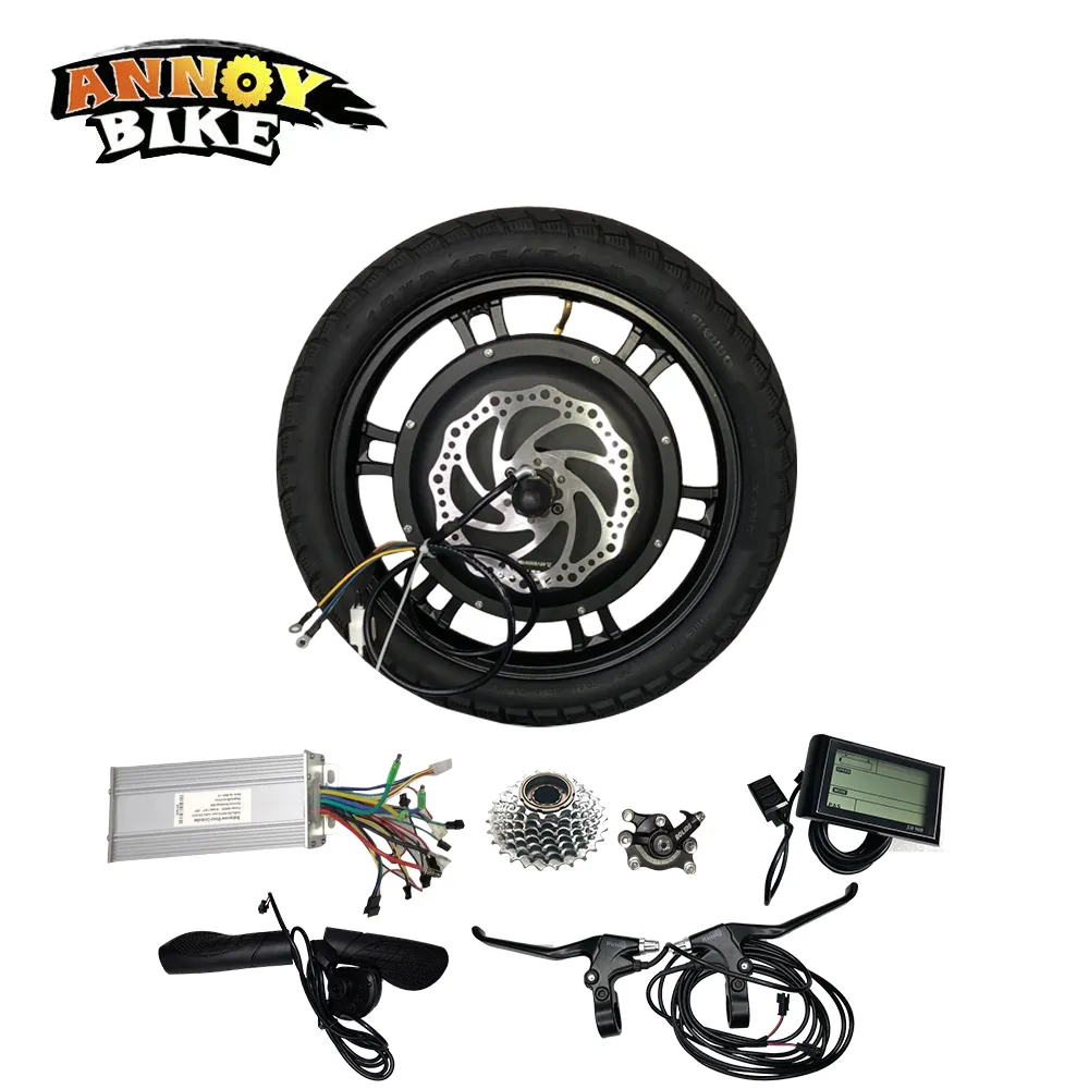 16 Inch Hub Motor Kit 48 V 500W 1000W Voorstation Achteraandrijving BLDC Hub Motor Elektrische Fietsschijfrem Elektrische Scooter Motor