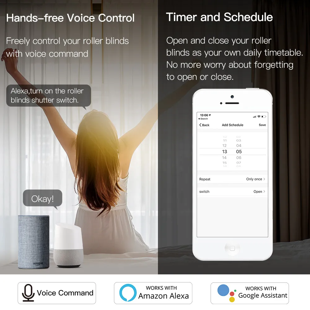 Módulo de interruptor de cortina WiFi para persianas, Control por voz, Tuya  Smart Life, Alexa, Google Home, Smart Home, DIY