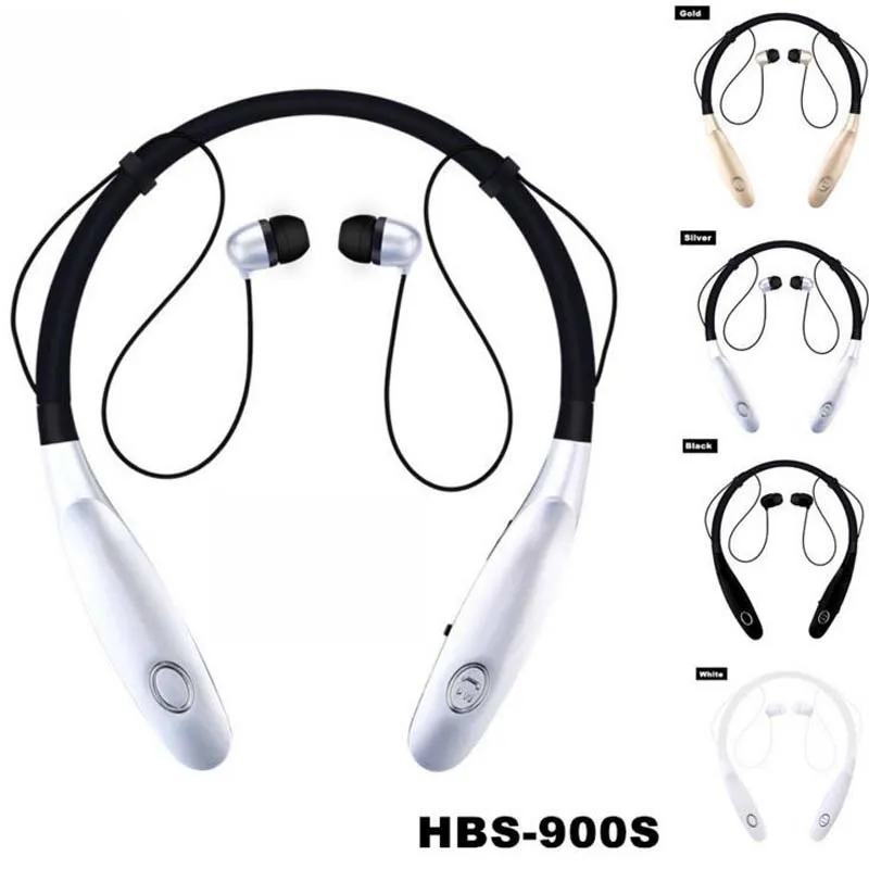 Evrensel Gerdanlık Spor Bluetooth Kulaklık HBS 900 s Kulaklıklar Kablosuz Kulaklık Mic Ile El Ücretsiz Kulaklık Için son 15 saat Telefon Için V4.0