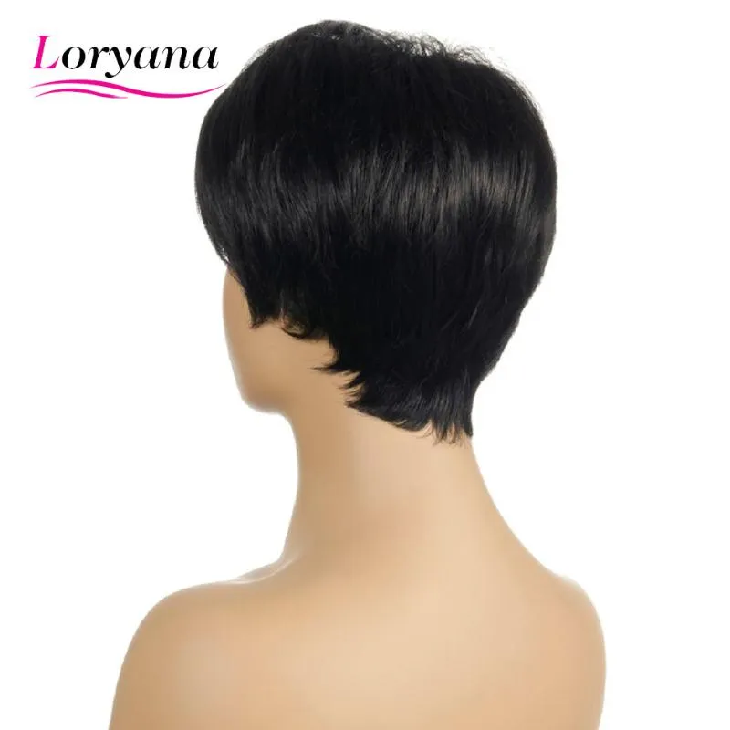 Perucas Sintéticas Loryana Curto Feminino Haircut Bangs Cabelos Negros  Naturais Retos Para Mulheres Ou Cospalia De $453,32