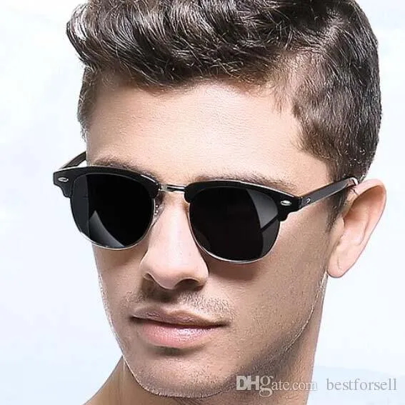 Moda Square Sunglasses Men Women Metal Frame Classic Driving Eyewear Eyewear Alta qualidade Protection UV Glasses O19 com estojo