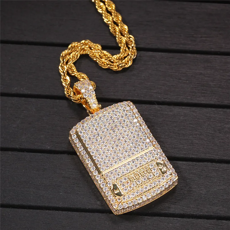 Hip Hop Sparkling CZ Digital Scale Gold Pendant For Men For