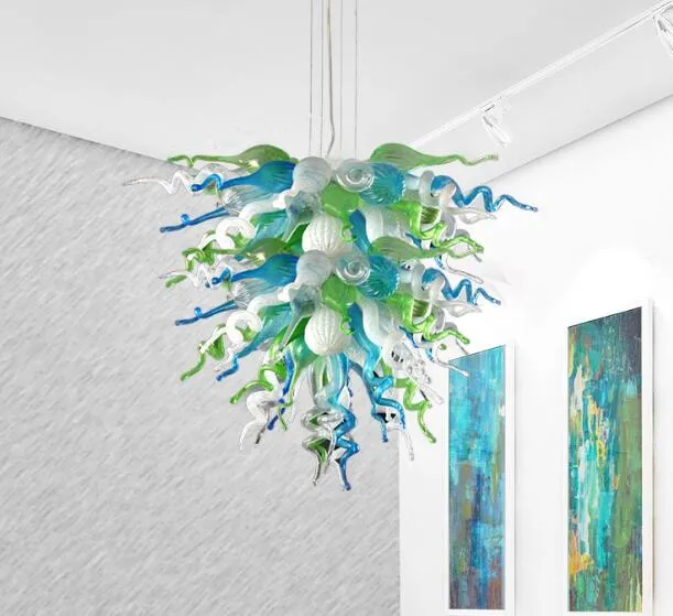 Sławna lampa wisząca LED źródło światła Strona główna Art Decoration Dmuchanie Szklane Żyrandole Salon Stół Top Centerpieces Żyrandol