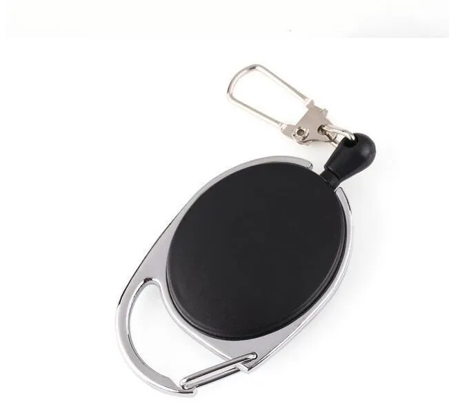 DHL Retractable Pull Key Ring Chain creative Lanyard keychain Holder Steel wire rope buckle Key chain bag car accessories Party Favor nt