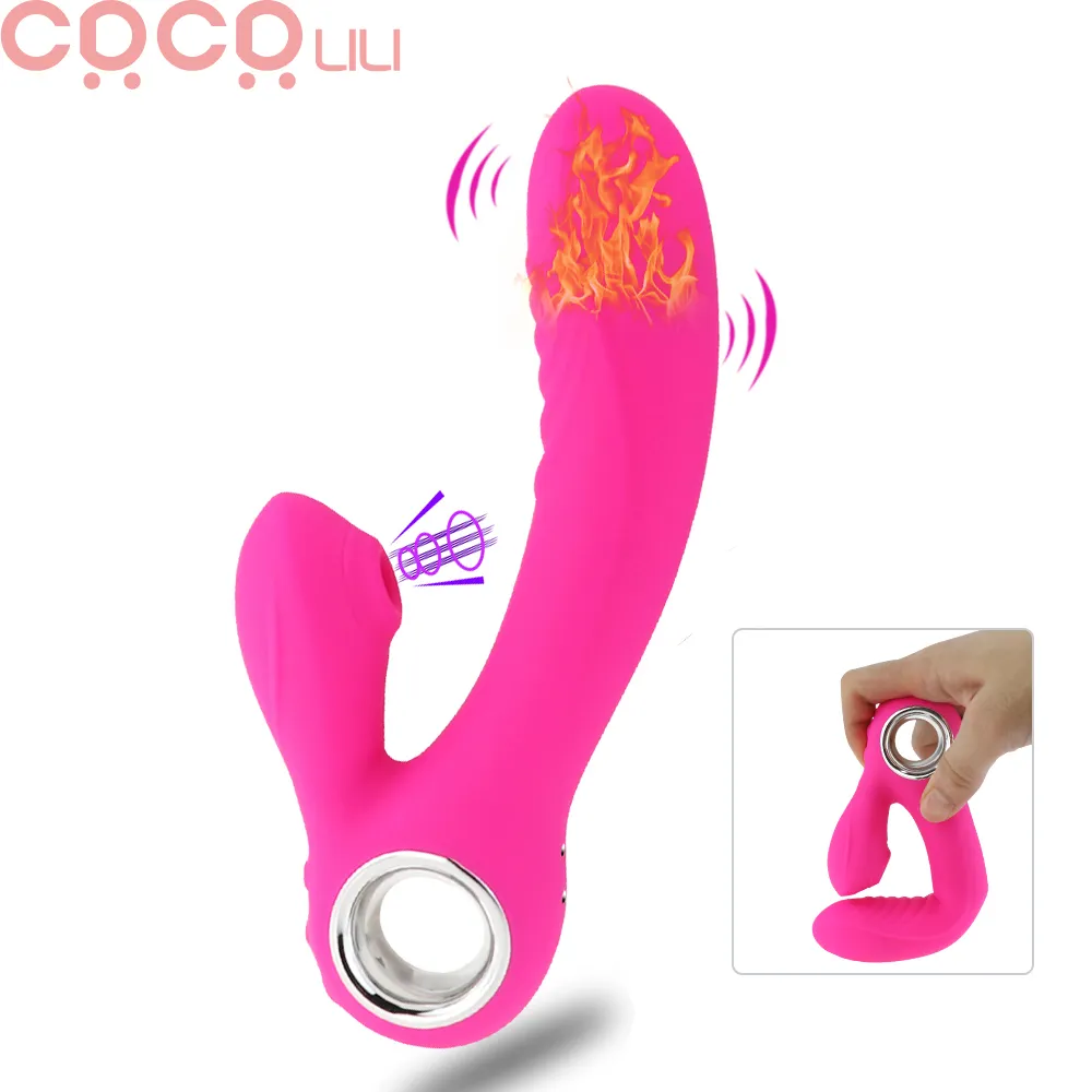 Clit sucker g spot dildo vibrator 10 starka vibrationer sexleksaker för kvinnor Dual stimulering 2 i 1 klitorisk sugande stimulator Y200422