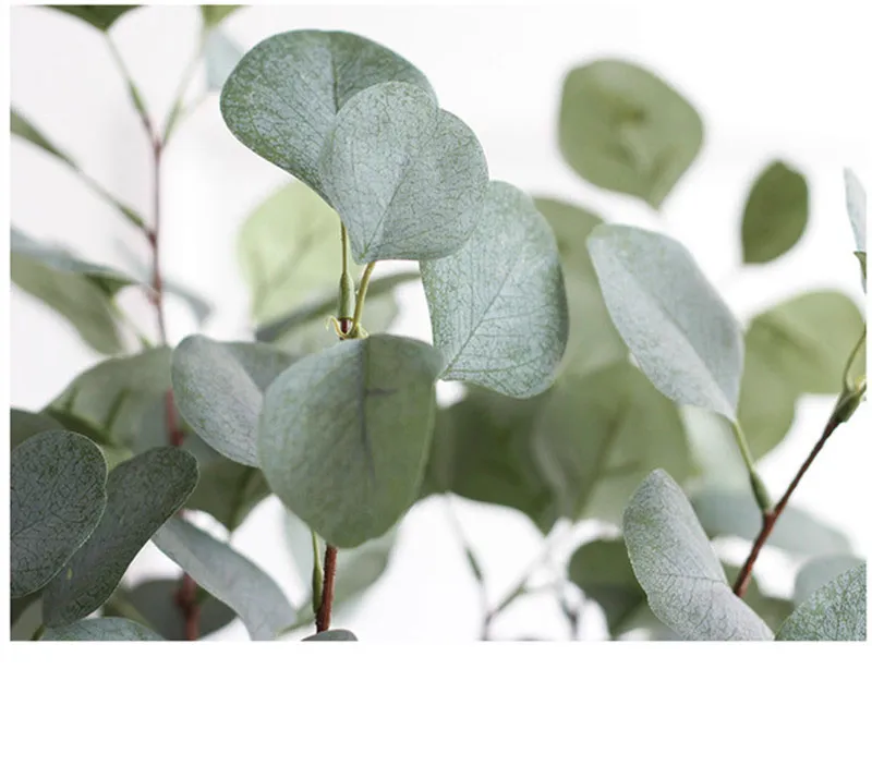 Feuilles d'eucalyptus artificielles Tiges Feuille d'argent Eucalipto Faux  verdure artificielle