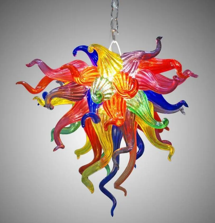 Lamps Colorful Crystal Chandelier Modern Design Hand Blown Glass Home Decoration Lighting LED Pendant Light Bar