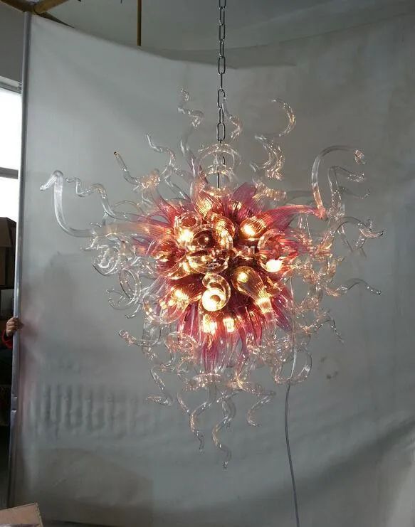 % 100 Ağız Şeklinde CE UL Borosilikat Murano Cam Dale Chihuly Sanat Romantik Sweet Heart Üflemeli Avize Modern Led Tavan Işık