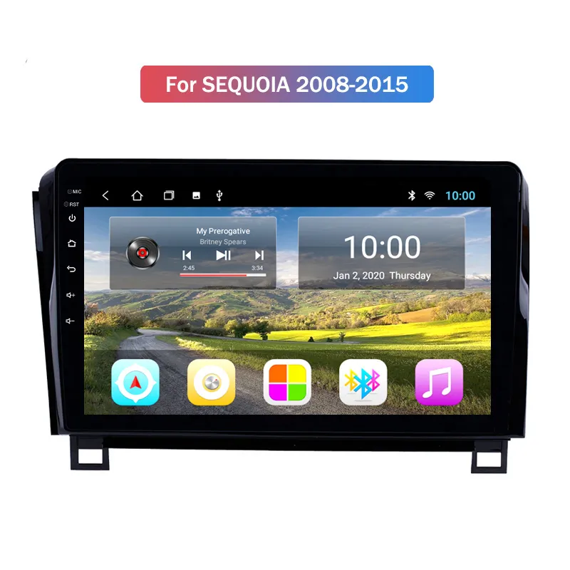 2G RAM Android 10 Araba GPS Navigasyon Video Toyota Sequoia 2008-2015 için Radyo Birim Oyuncu 2Din Oto Stereo