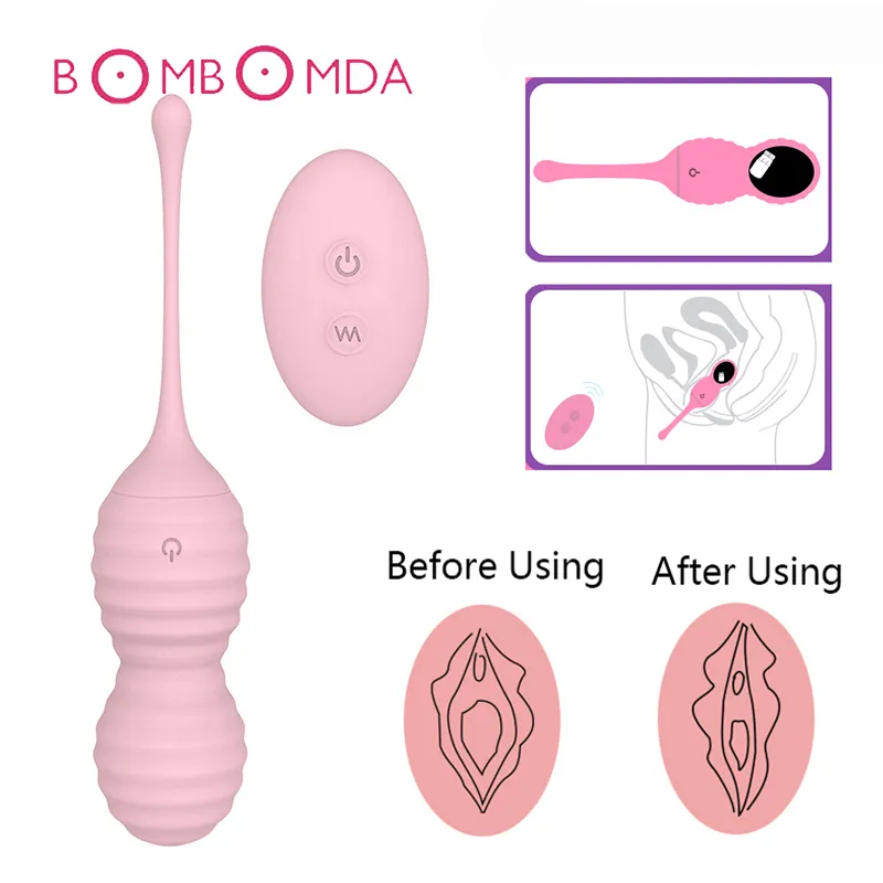 Vibrator Vaginale Toeen Massage Smart Vagina Trainer Oefening Draadloze Afstandsbediening Siliconen Kegel Bal Seksspeeltjes voor Vrouw Y19062602