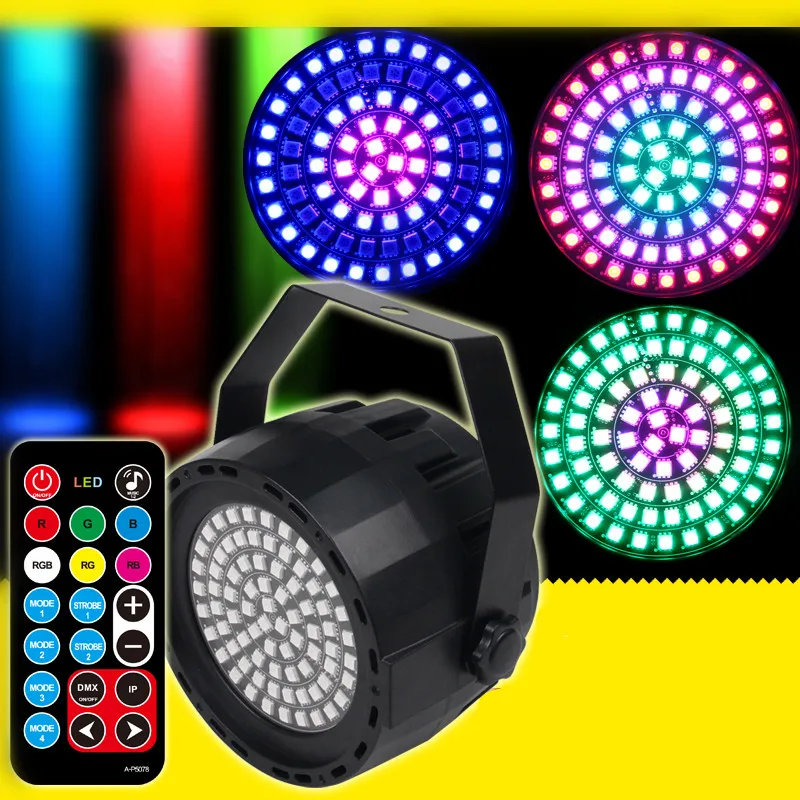 RGBW LED PARライト78 LEDストロボライトDMXディスコパーティーライトRFワイヤレスリモコンバークラブDJステージ照明