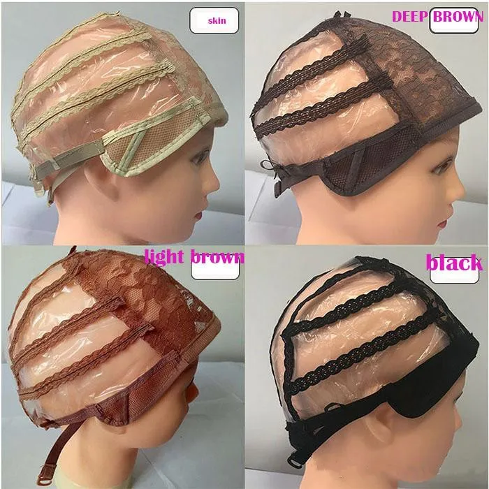 Full Front Lace Wig Caps For Making Wig Adjustable Straps Medium Size CAP Net In Extensions