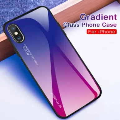 Casos de vidro temperado telemóvel shell de telefone celular gradiente colorido capas de telefone celular rampa para iPhone 11promax 7 Plus Galaxy 20+