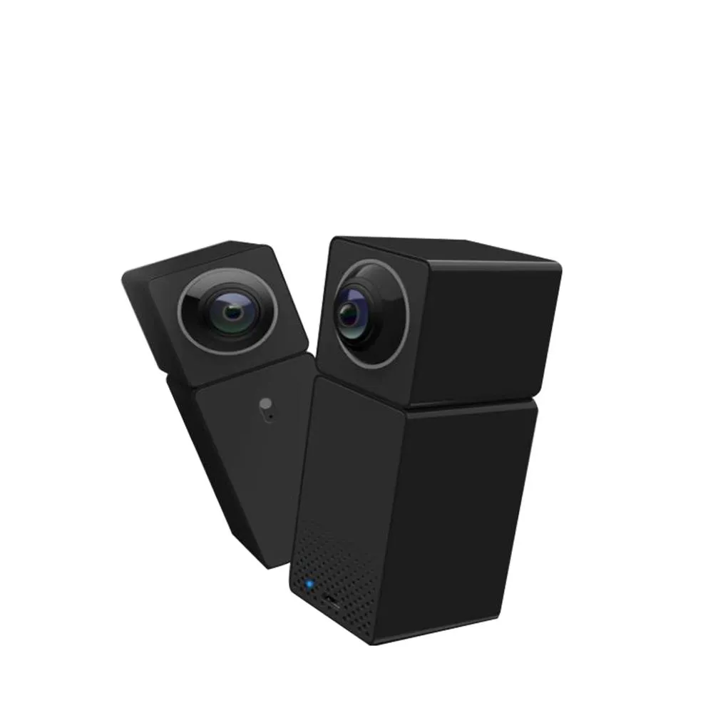 Telecamera IP Hualai Xiaofang Smart WiFi Telecamera di sicurezza con doppio CMOS per visione notturna con audio bidirezionale - Nera