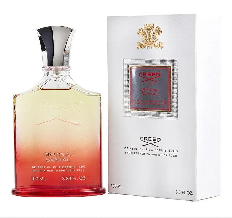 Nowo przedmiot Creed Santal Unisex Naturalny Zapach Dla Mężczyzn Kobiety Długo Lasting Lasting Zapach Perfume Darmowa Wysyłka 100ml