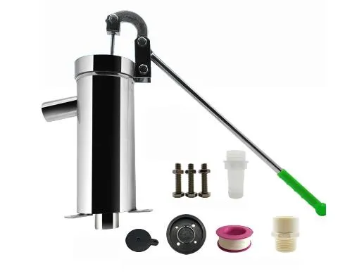Pompa dell'acqua manuale domestica in acciaio inossidabile Pozzo della pompa dell'olio per uso domestico Pompa di aspirazione a scossa manuale Spessore 1,3 mm Sollevamento 10 M