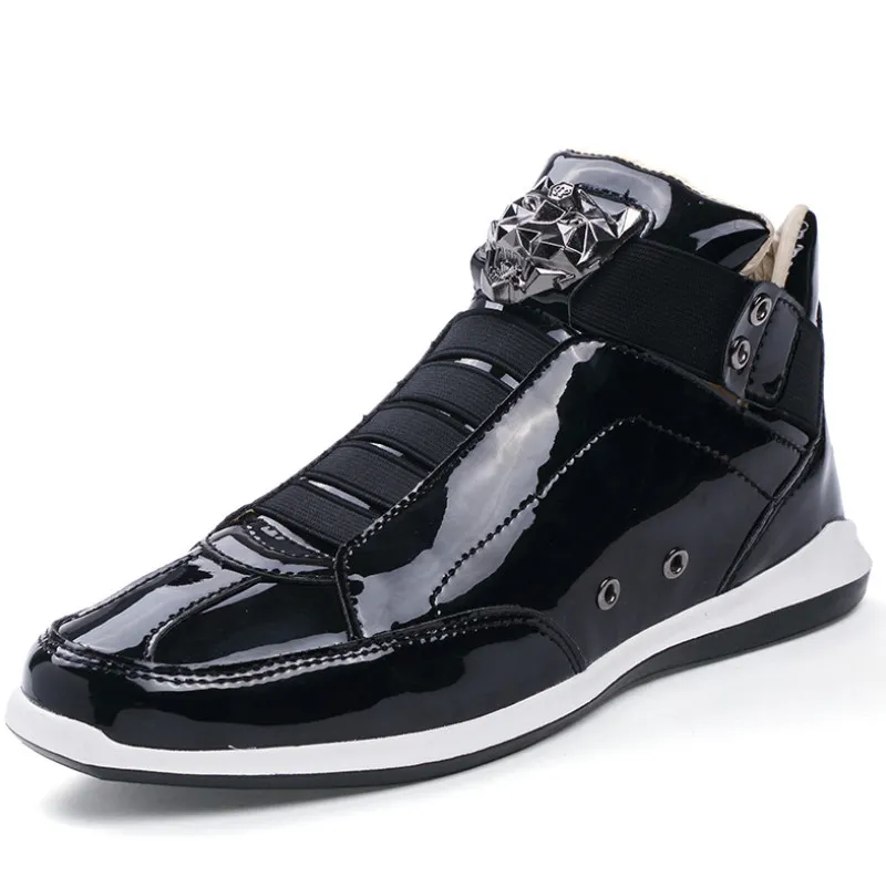 2019 Cheap Korean trendy fashion designer s shoes silver gold black shiny bright Mr. stylish red carpet preferred quality shoes