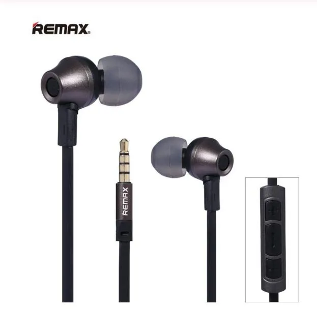 Remax의 RM-610D 휴대 전화를위한 마이크와 귀에 이어폰 하이파이 헤드셋에서 3.5mm의 플러그 이어폰 인라인 제어 스테레오 헤드셋