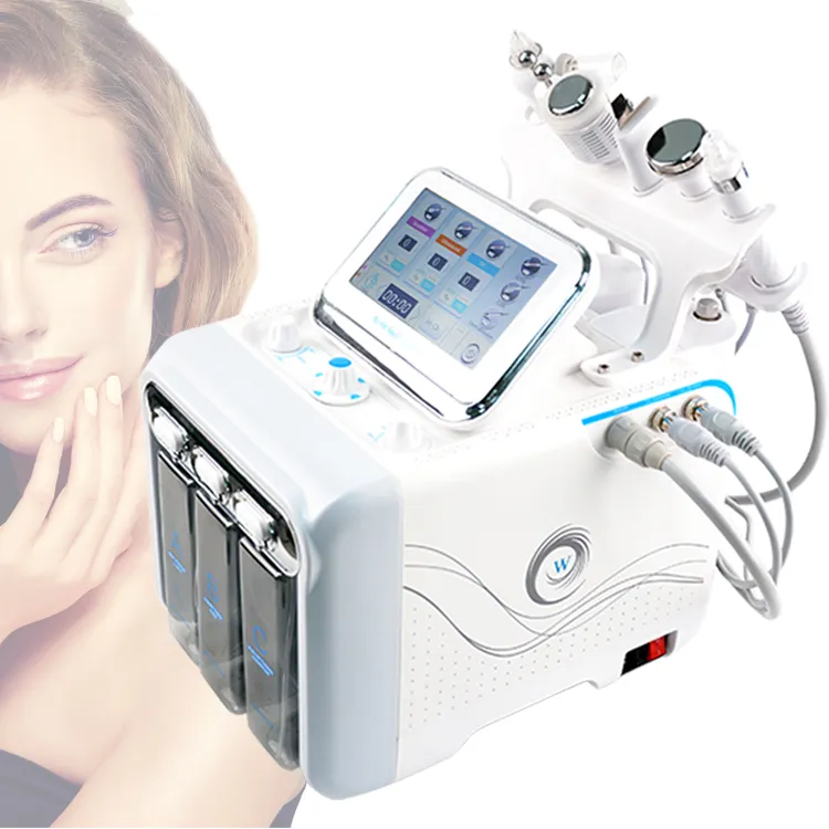 Hydra Dermabrasion Кислородный распылительный пистолет RF Био-подъемный спа-салон для лицевой машины для лица Hydro Microdermabrasion Вода холодный молоток