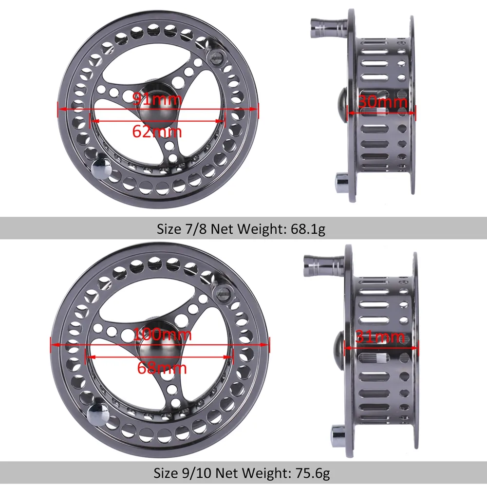 Aluminum Fly Fishing Reel Goture Fly Fishing Reel Large Arbor - 3/4 5/6 7/8  9/10WT Aluminum Alloy, 2+1BB, Pre-Spooled With Line (Choose Size) Trout  Bass Fly Reel