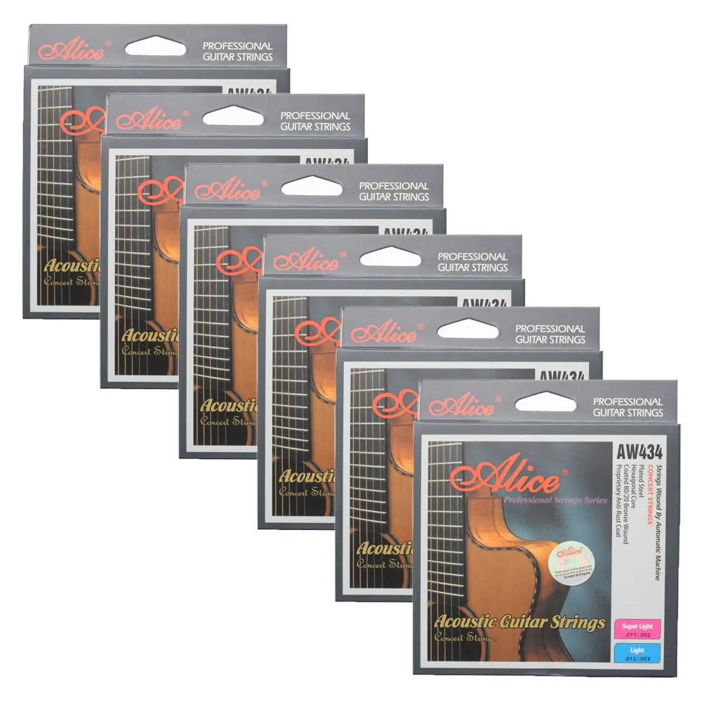 Alice Acoustic Guitar Strings Hexagonal Core Coated 80/20 Bronze Wound