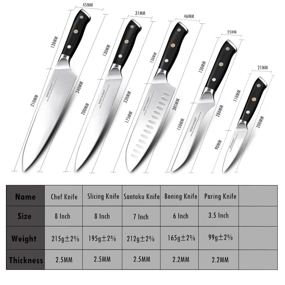Japanese Kitchen Knives Sharp Chef Knife Sets Germany 1.4116 High Carbon  Steel Santoku Fruit Boning Cooking Knife Handmade
