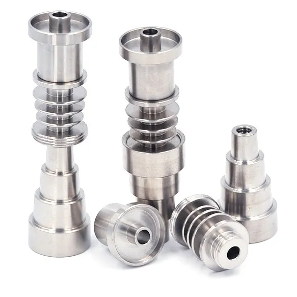 GR2 Titanium Nail 10mm 14mm 18mm Justerbar Domeless Enails Manlig Kvinna Joint för 16mm eller 20mm Enail Coil Gratis DHL