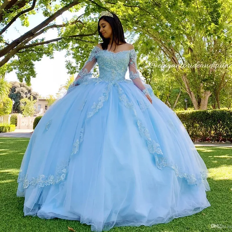 blue sweet 16 dress Skyblue Dresses,Lovely Sweet 16 Dress,Simple Sweet 16 Dress,S Quinceanera Dresses Designer Light Blue Quinceanera Dresses Puffed