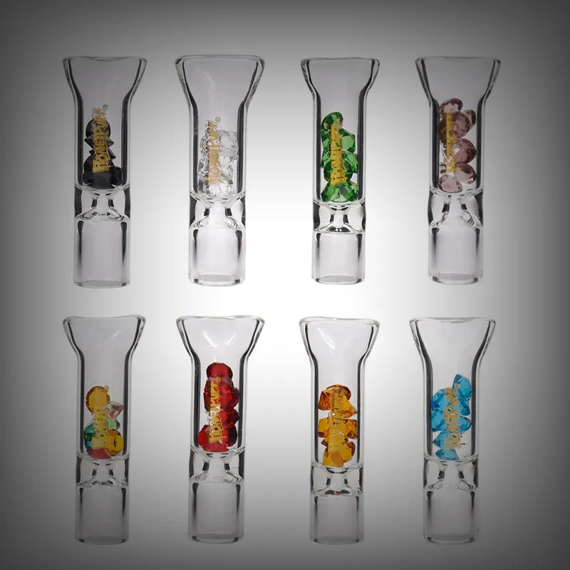 Handmade Pyrex Glass Bong Smoking Filter Mouthpiece Colorful Diamond Dry Herb Tobacco Cigarette Holder Pipes Bong Tips High Quality DHL Free